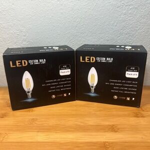 Lot of 2-LED Vintage Edison Bulb C35 candle light‎ chandelier- Brand new- 6 Each